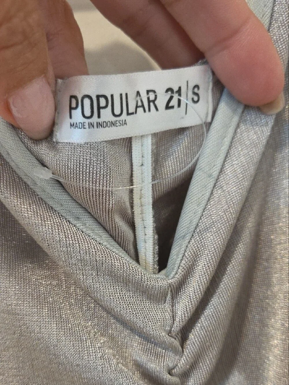 Popular 21 Shimmery Taupe Sleeveless V-Neck Dress NWOT